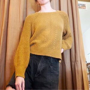 Madewell Mustard Cotton Knit Sweater M